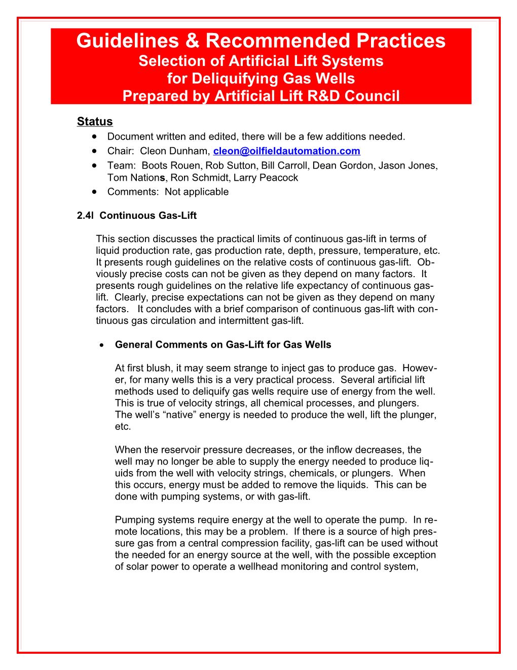 Selection of Artificial Lift Systems for Deliquifying Gas Wells Page 2 s2