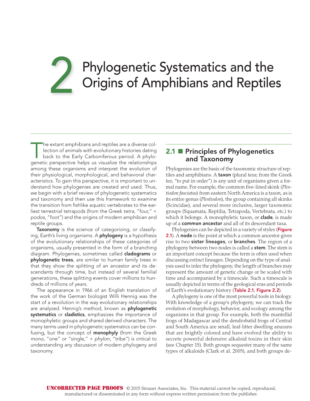 2Phylogenetic Systematics and the Origins of Amphibians and Reptiles