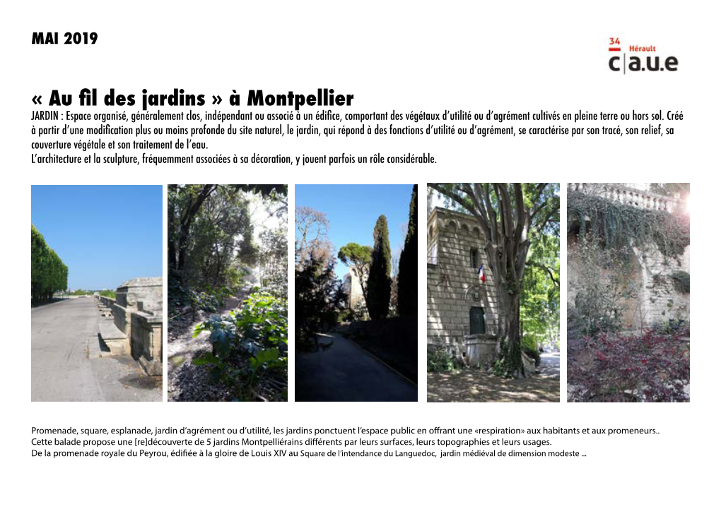« Au Fil Des Jardins » À Montpellier