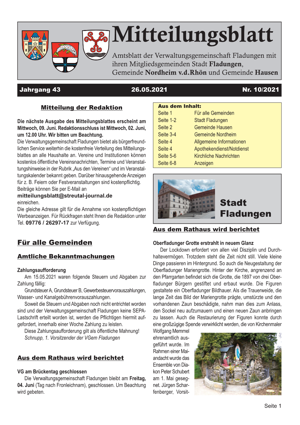 Mitteilungsblatt Fladungen