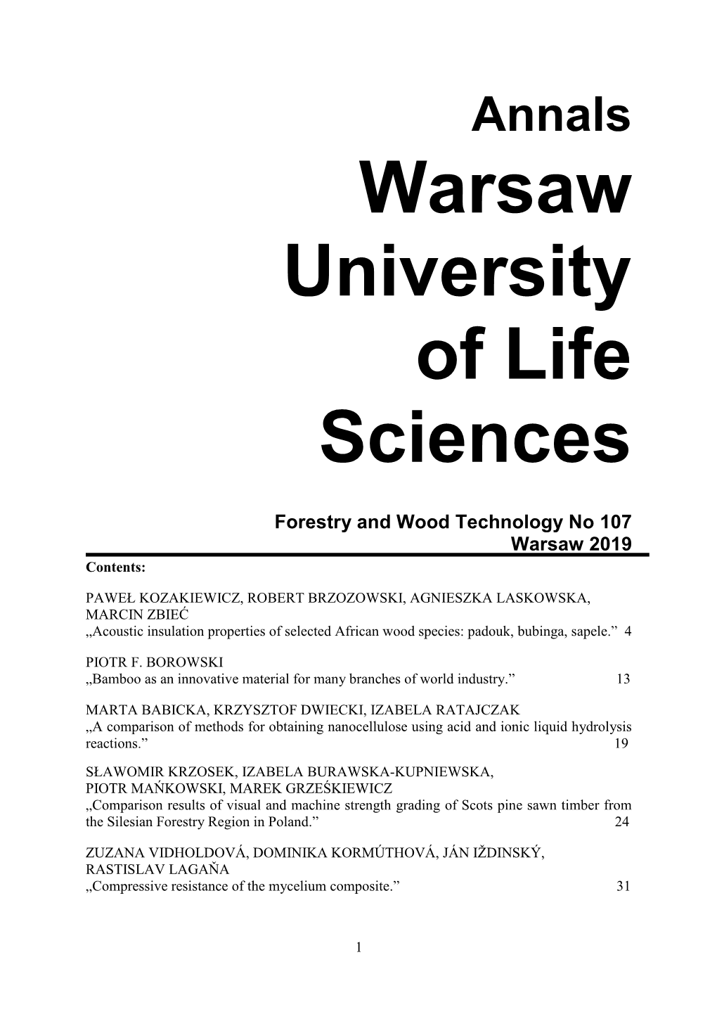 Warsaw University of Life Sciences