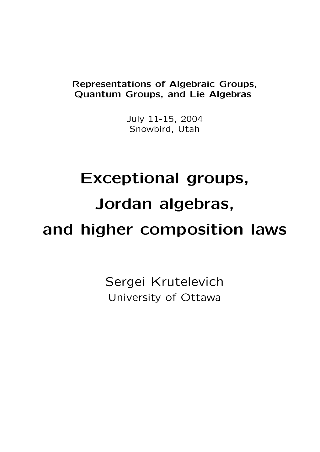 Exceptional Groups, Jordan Algebras, and Higher Composition Laws