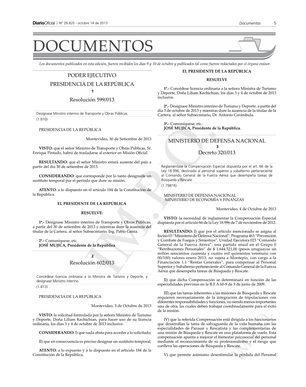 IM.P.O.Especialidades Previstas En La R.F.A 60-9 De 3 De Junio De 2009