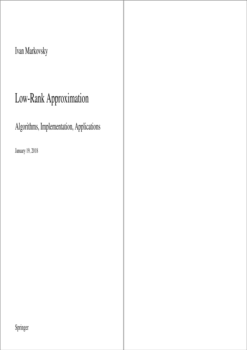 Low-Rank Approximation