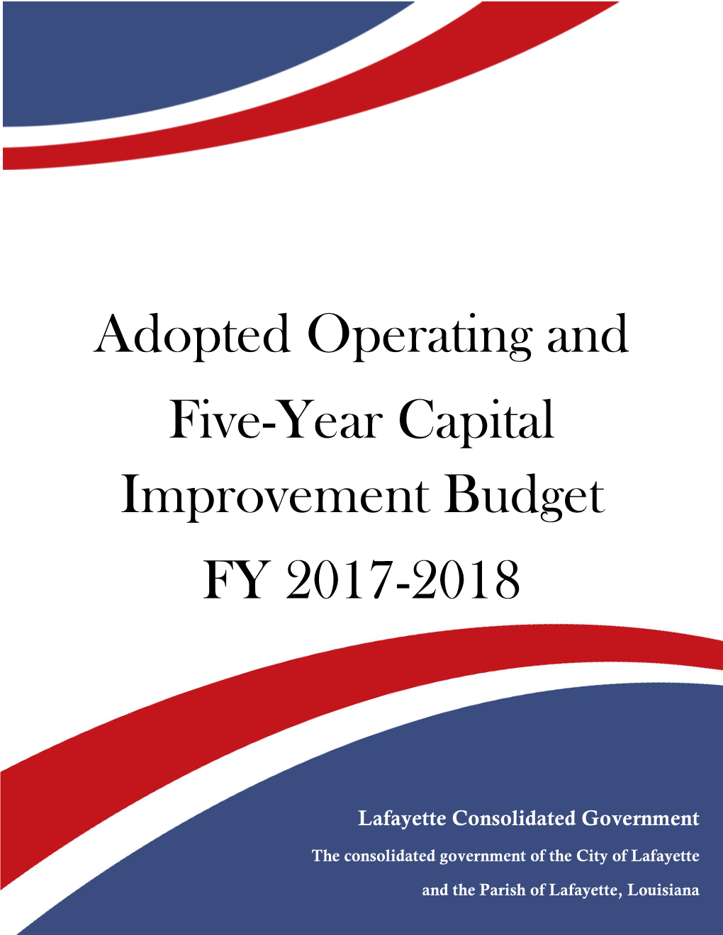 Adopted Operating and Five-Year Capital Improvement Budget FY 2017-2018