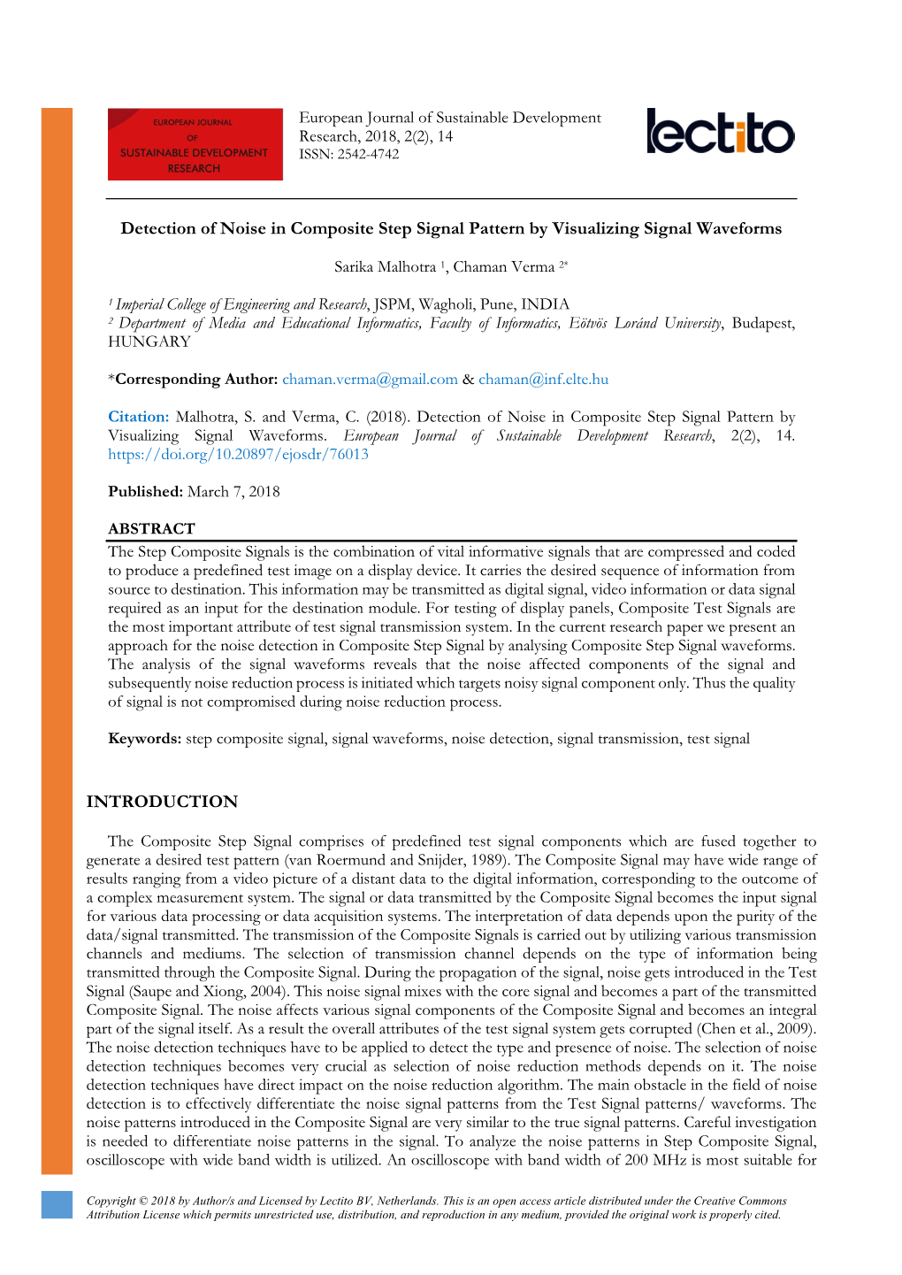 Detection of Noise in Composite Step Signal Pattern by Visualizing Signal Waveforms