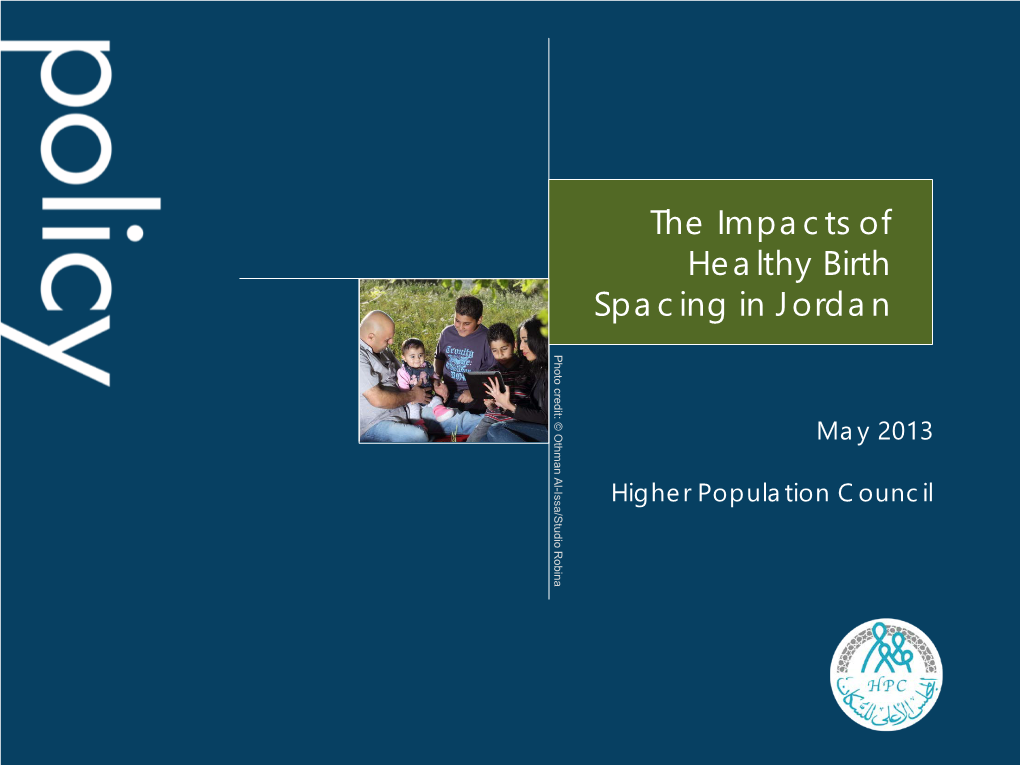 Impacts of Healthy Birth Spacing in Jordan Photo Credit: © Othman Al Othman © Credit: Photo