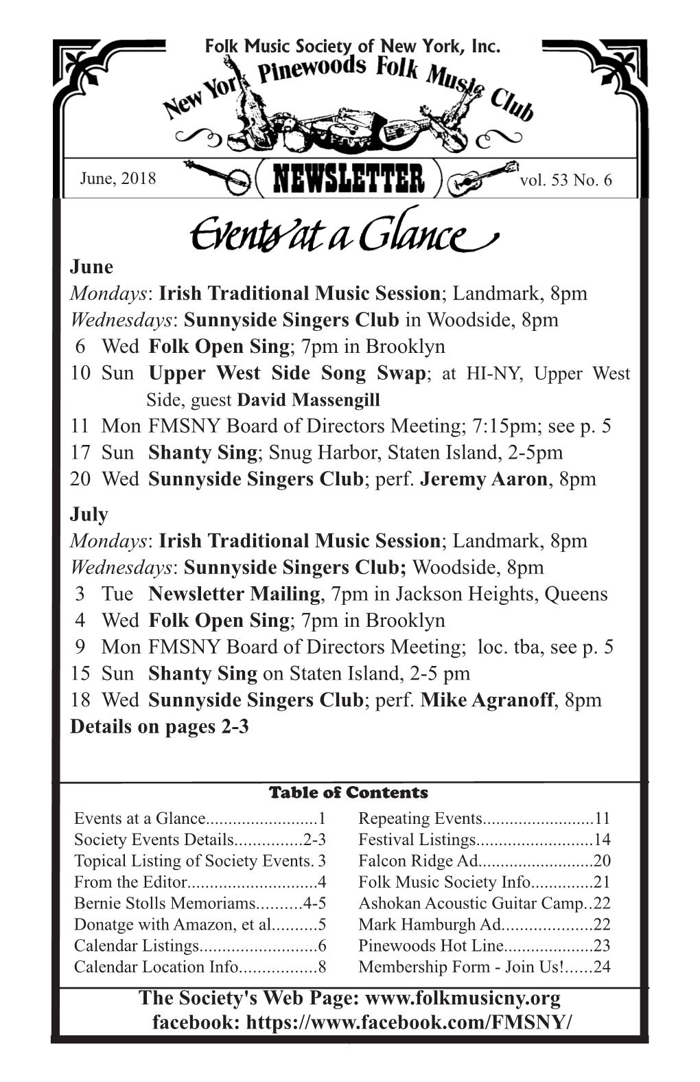 Folk Music Society Newsletter