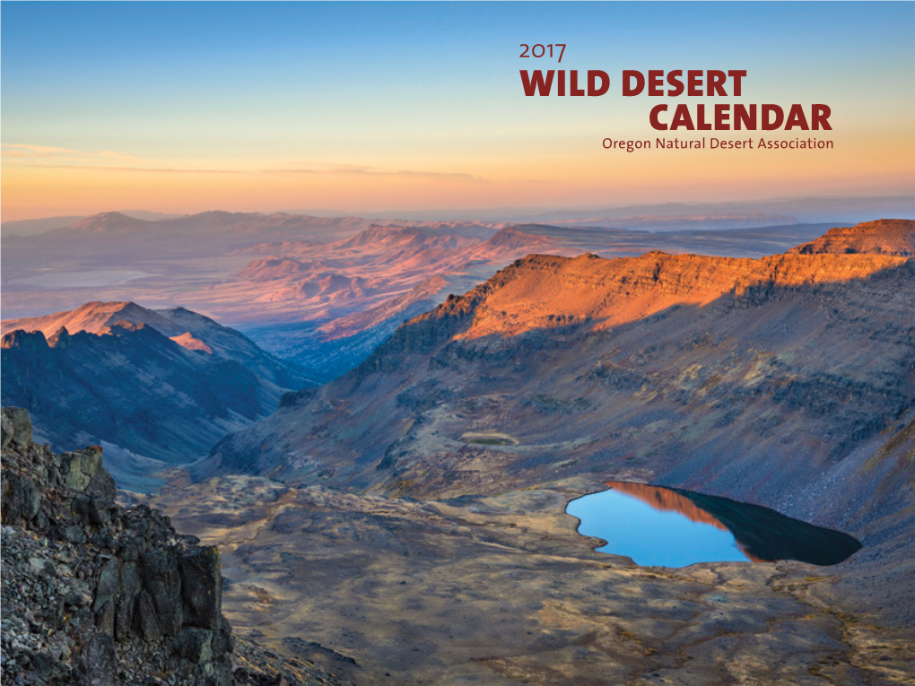 Wild Desert Calendar Has Been Connecting People Throughout Oregon and Beyond to Our Incredible Wild Desert Places for More Than Ten Years