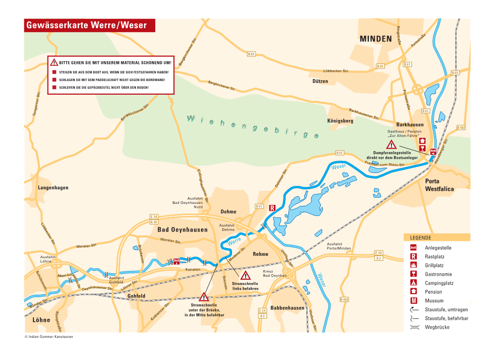 Gewässerkarte Werre Mit Weser