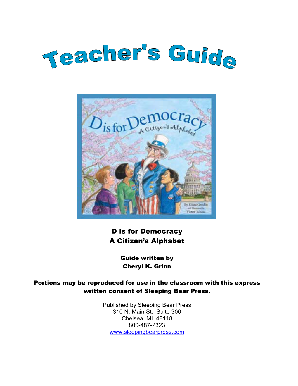 D Is for Democracy: a Teacher's Guide