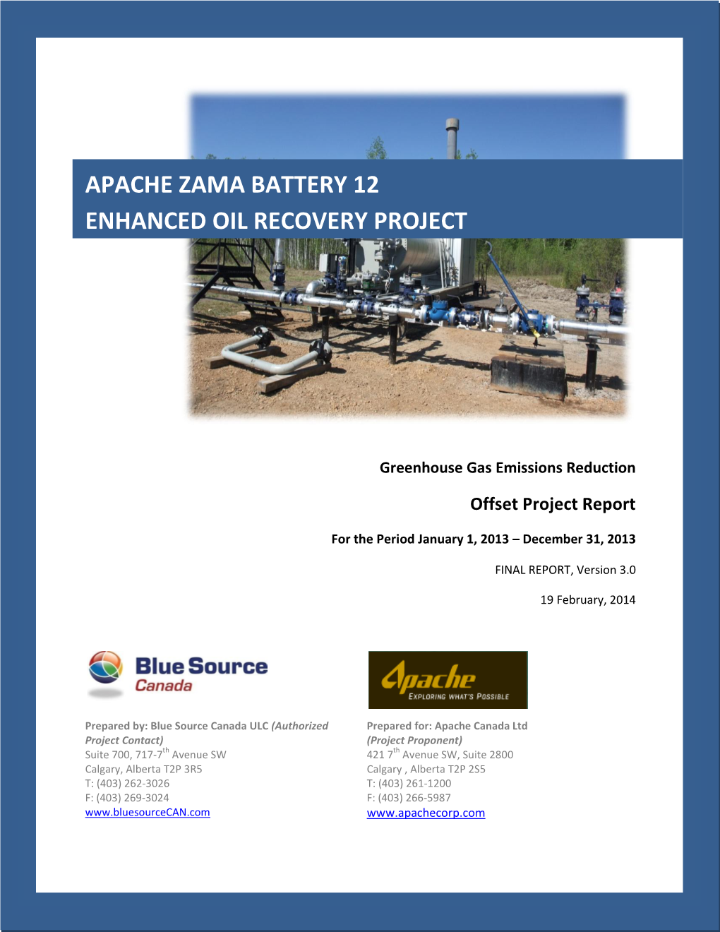 Apache Zama Battery 12 Enhanced Oil Recovery Project