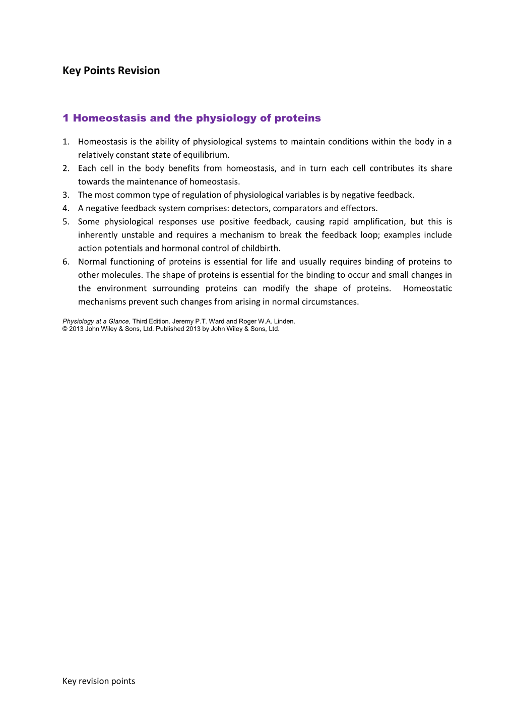 Key Points Revision