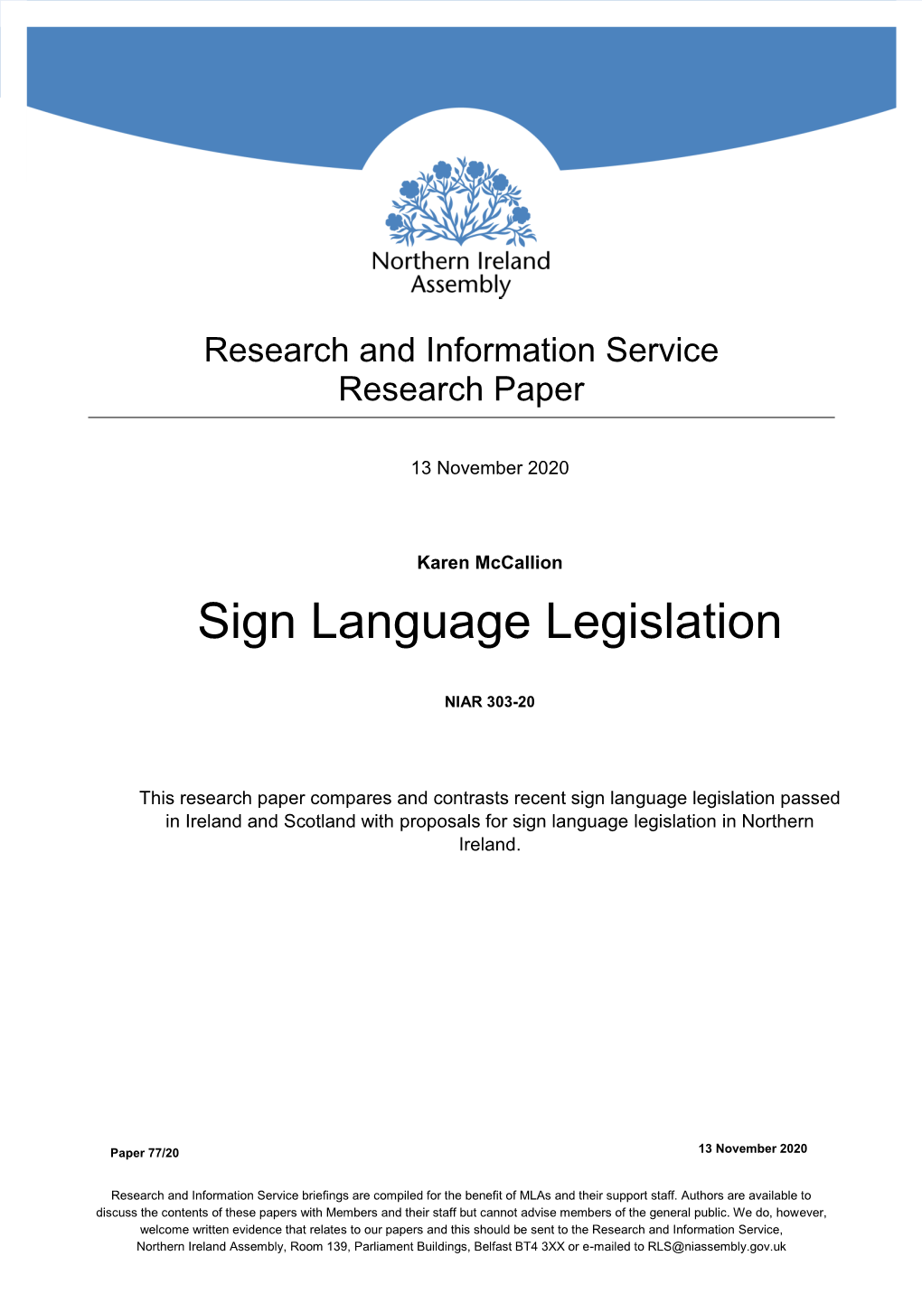 Sign Language Legislation