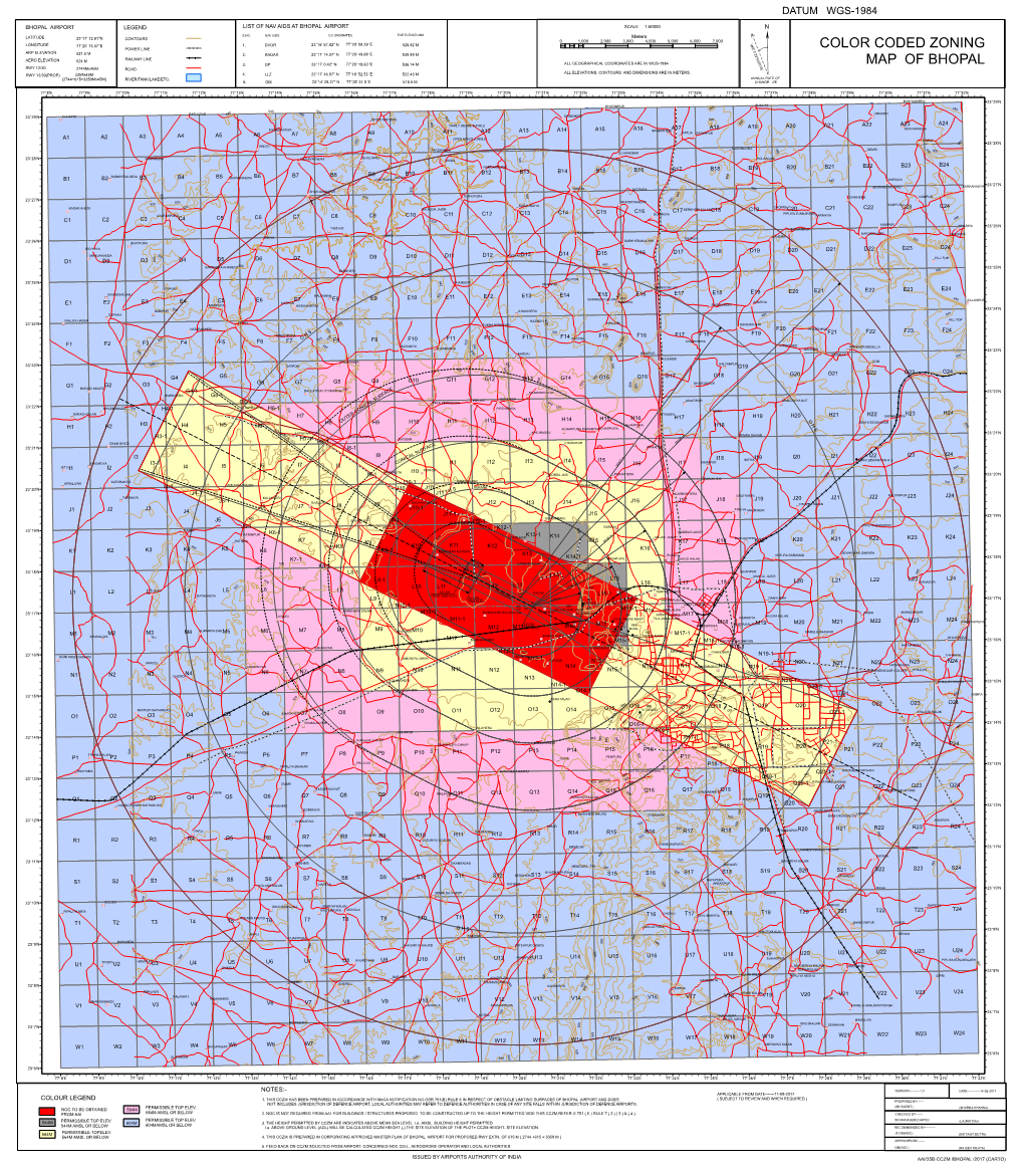 Color Coded Zoning Map of Bhopal