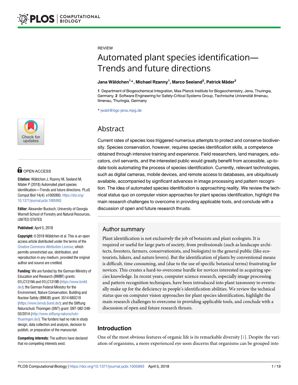 Automated Plant Species Identification— Trends and Future Directions