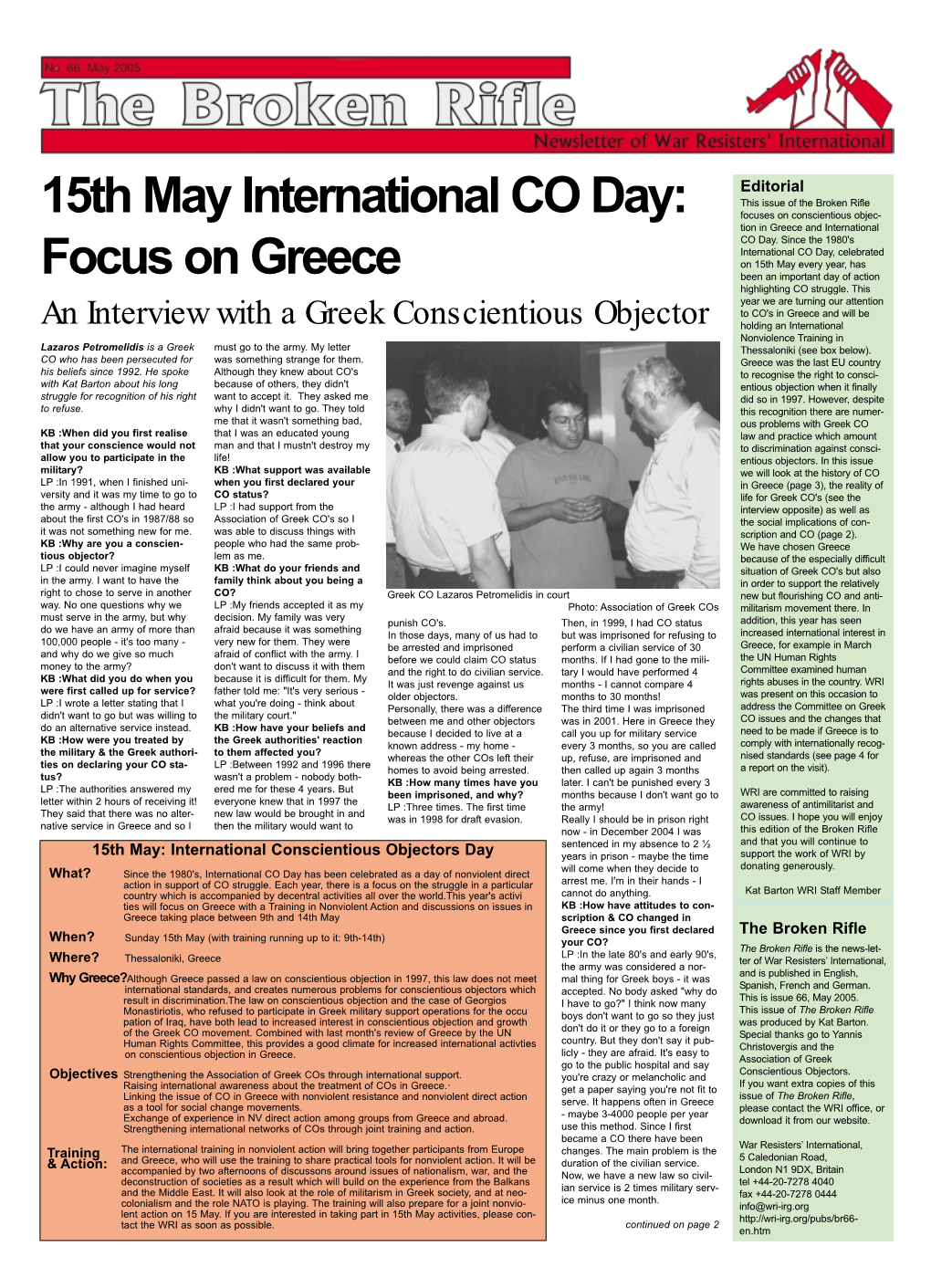 15Th May International CO Day: Focus on Greece