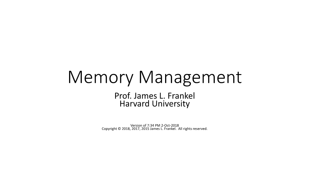 Memory Management In