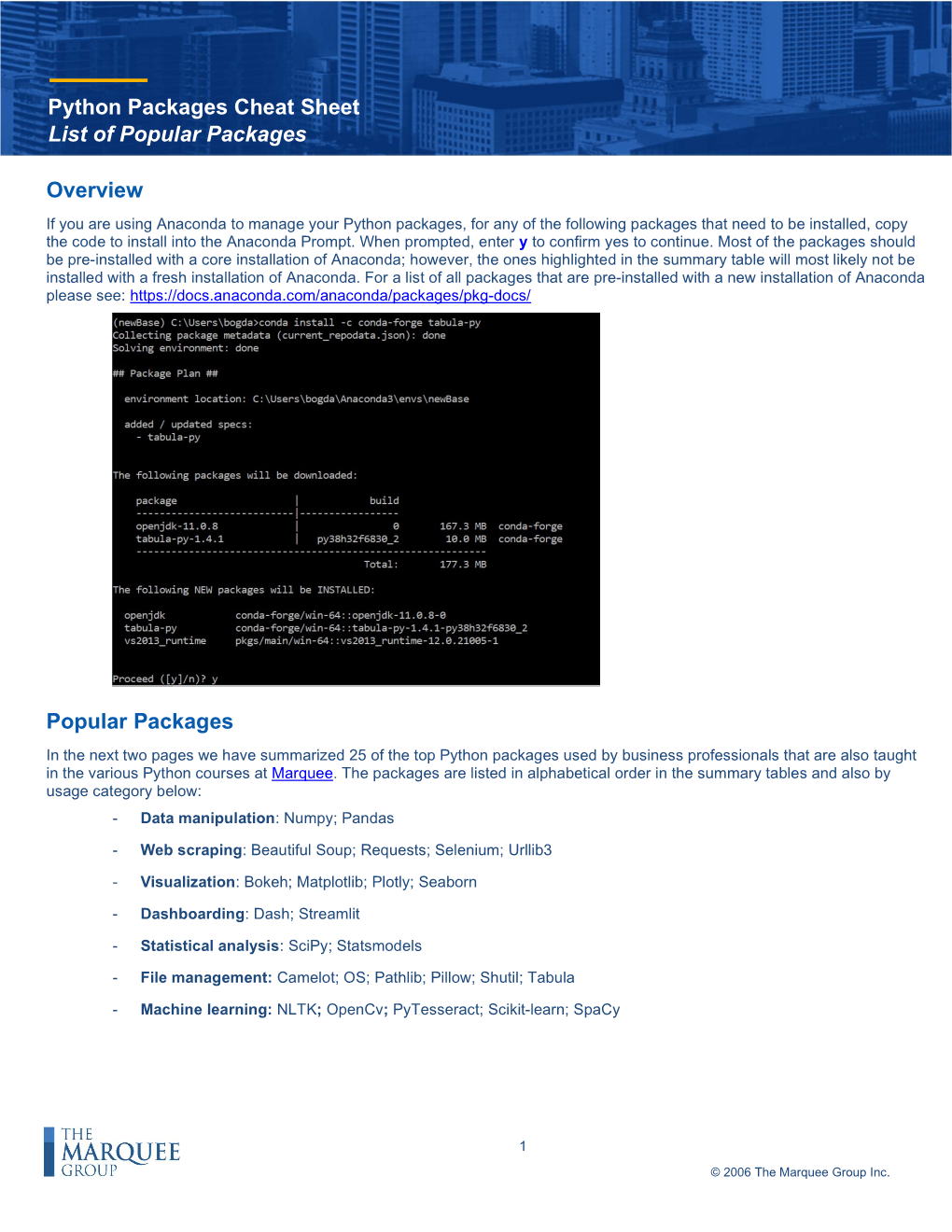 Python Packages – Cheat Sheet.Pdf