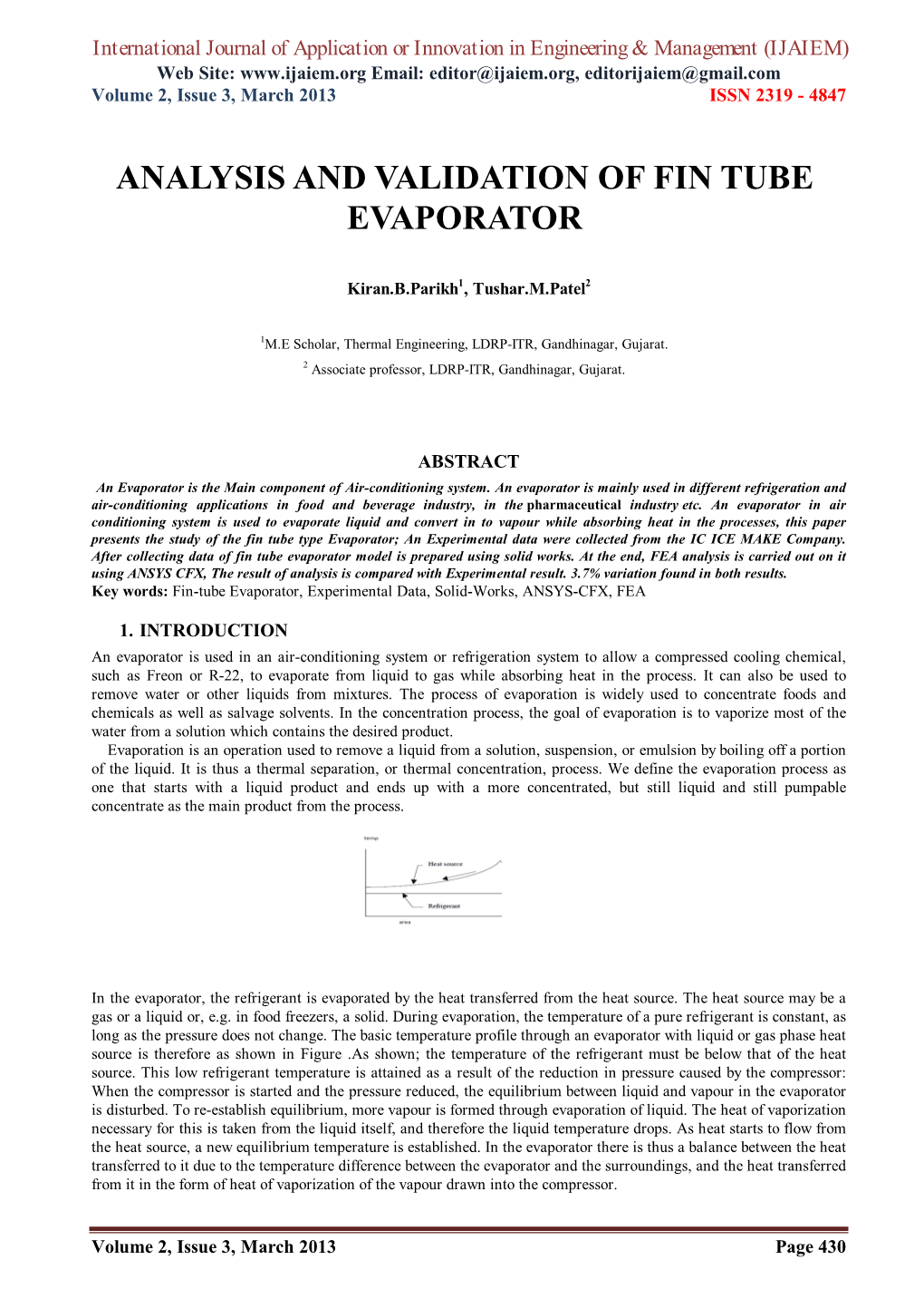 Analysis and Validation of Fin Tube Evaporator