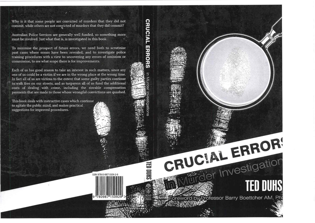 Crucial Errors in Murder Investigations Bond University Press