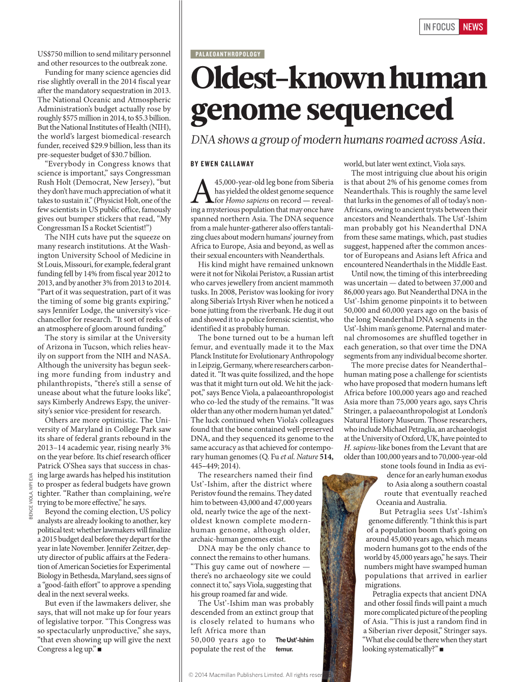 Oldest-Known Human Genome Sequenced