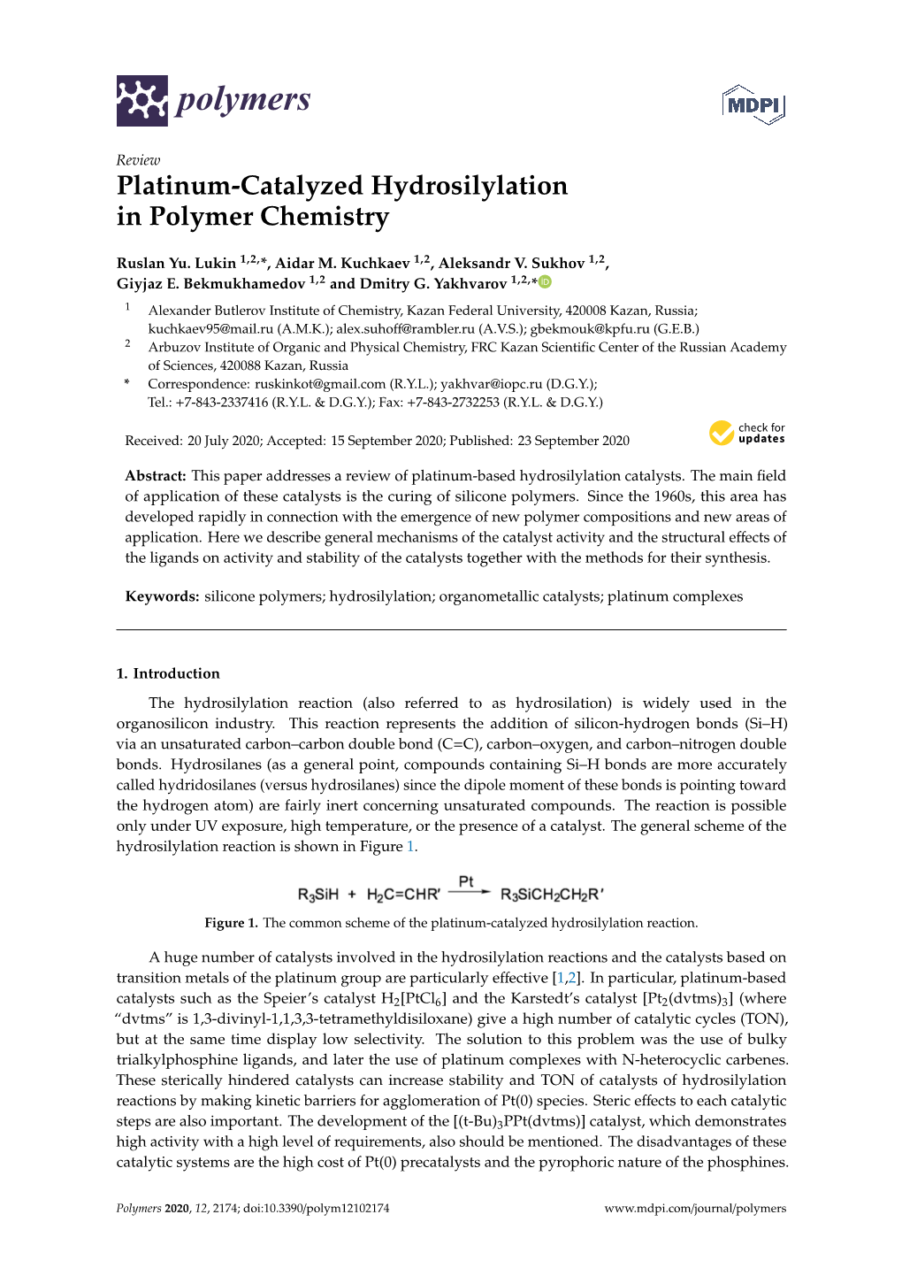 Platinum-Catalyzed Hydrosilylation in Polymer Chemistry