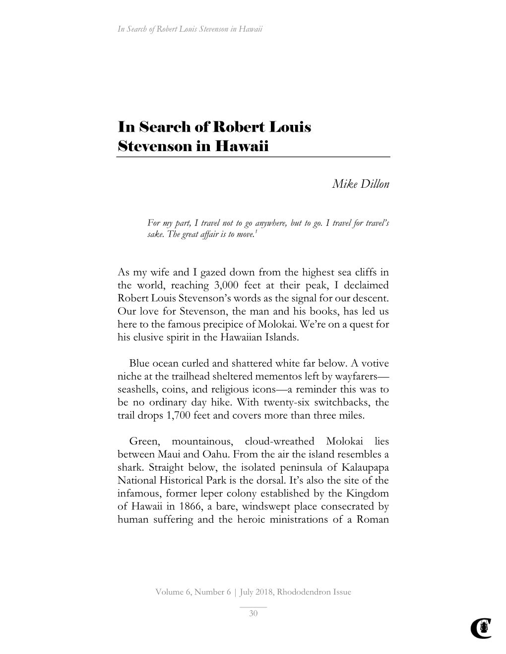 In Search of Robert Louis Stevenson in Hawaii