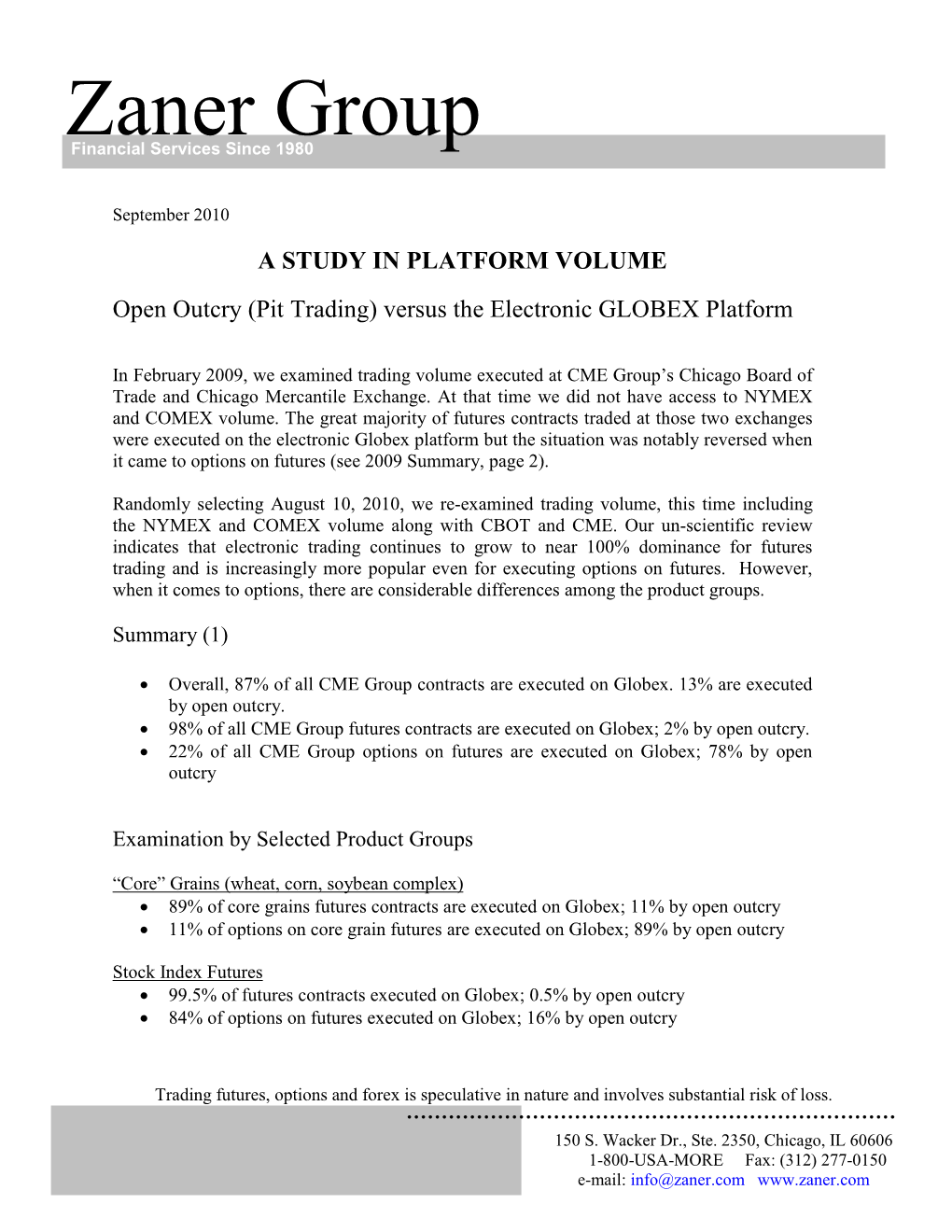 A Study in Platform Volume