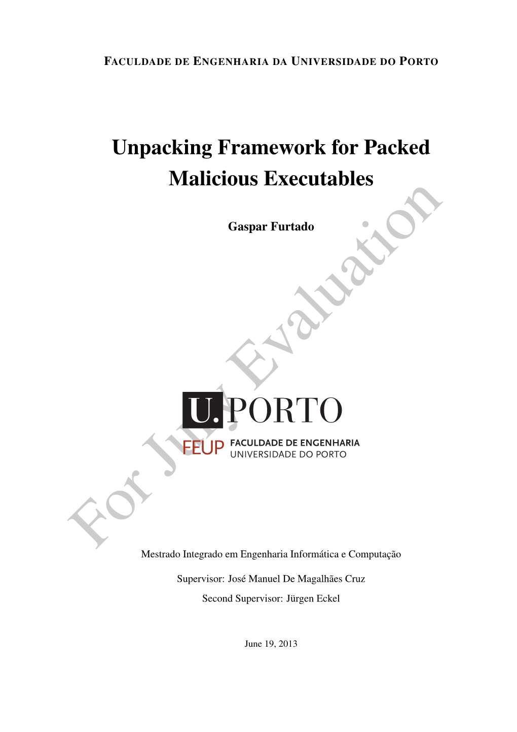 Unpacking Framework for Packed Malicious Executables