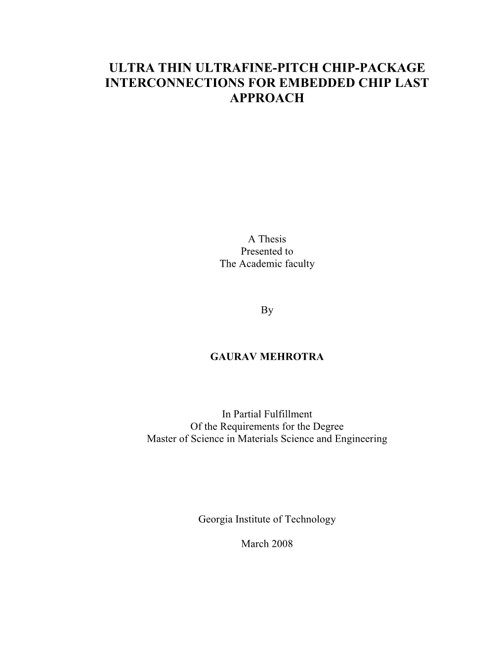 Ultra Thin Ultrafine-Pitch Chip-Package Interconnections For