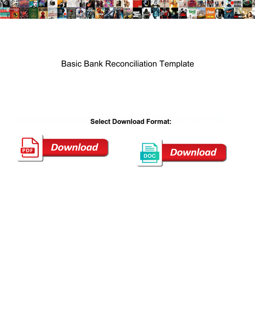 Basic Bank Reconciliation Template