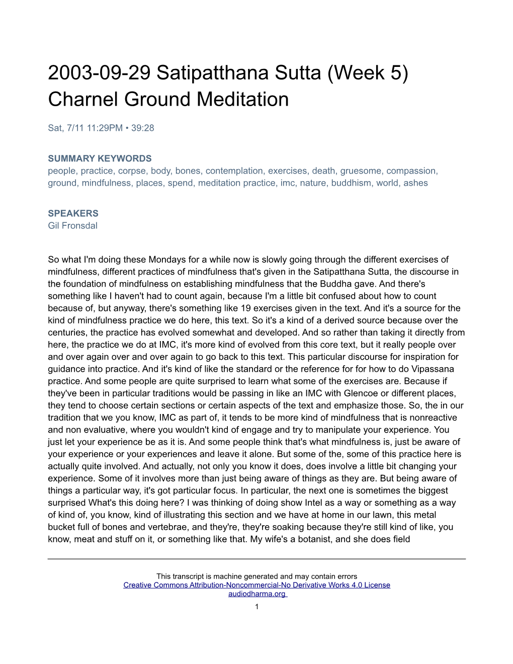 Charnel Ground Meditation