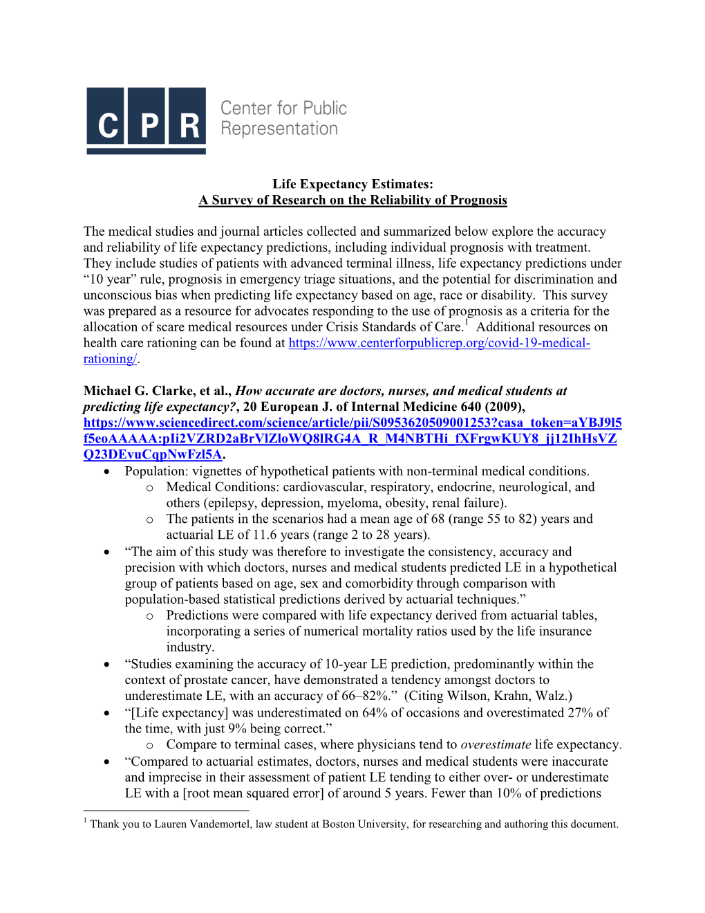 Life Expectancy Estimates: a Survey of Research on the Reliability of Prognosis