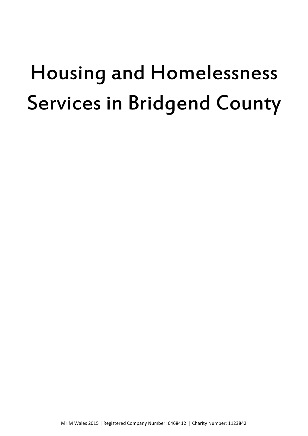 Housing and Homelessness Services in Bridgend County