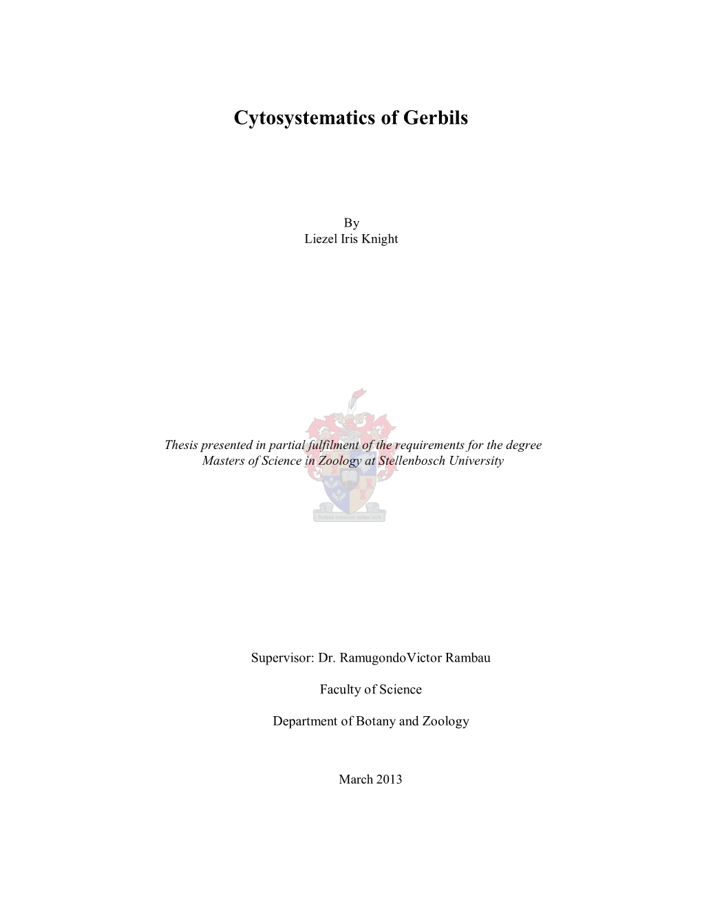 Cytosystematics of Gerbils