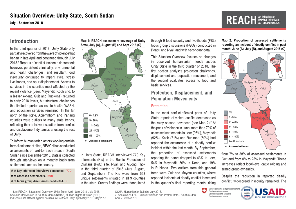 Unity State, South Sudan July - September 2018