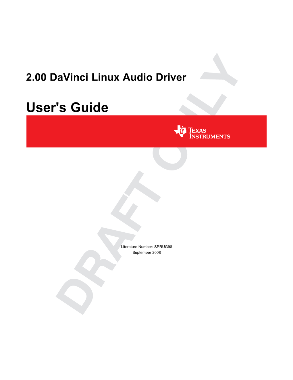 LSP 2.00 Davinci Linux Audio Driver Guide