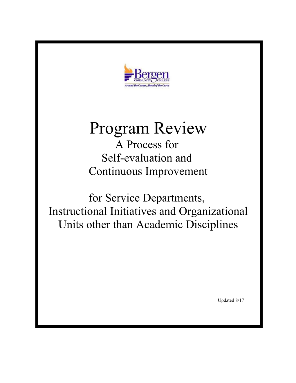 Academic Support Program Review Outline