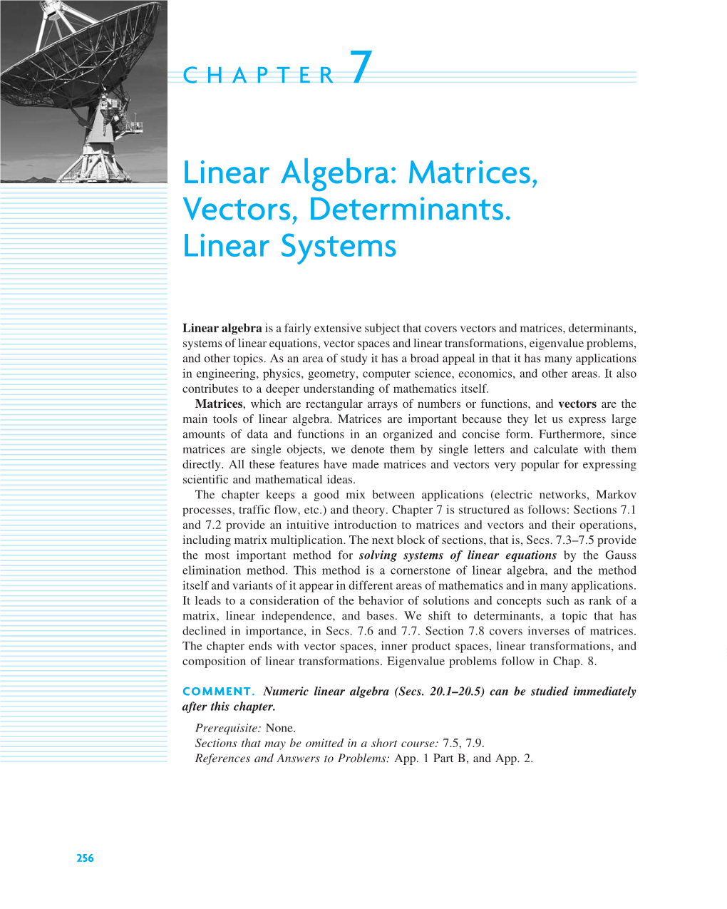 Linear Algebra: Matrices, Vectors, Determinants. Linear Systems