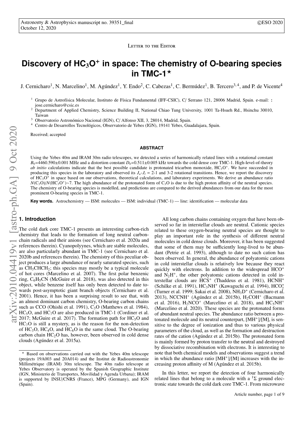 Discovery of HC3O in Space: the Chemistry of O-Bearing Species in TMC-1? J