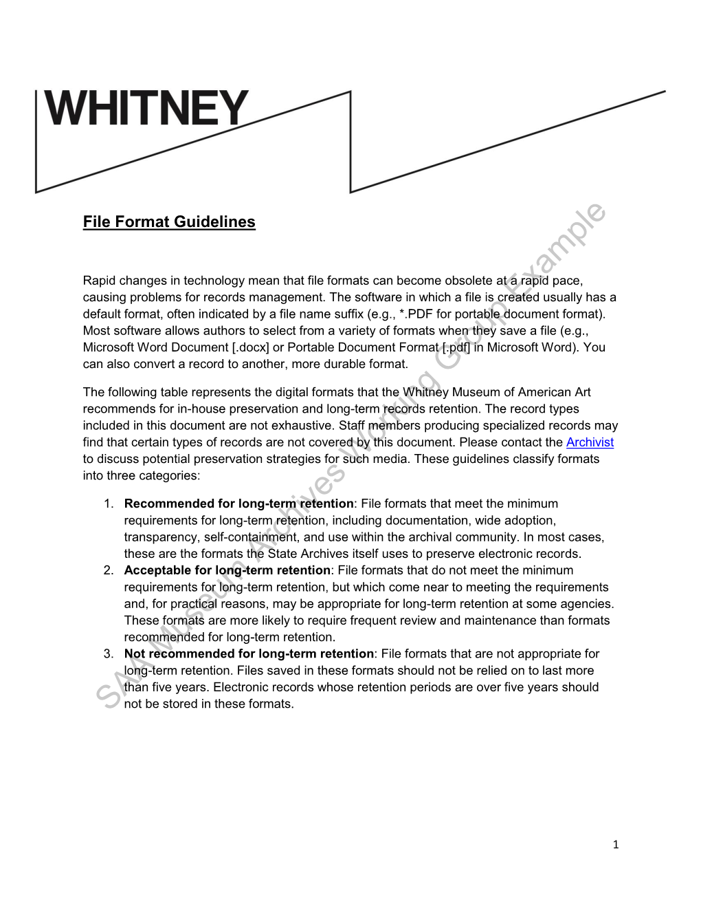 File Format Guidelines