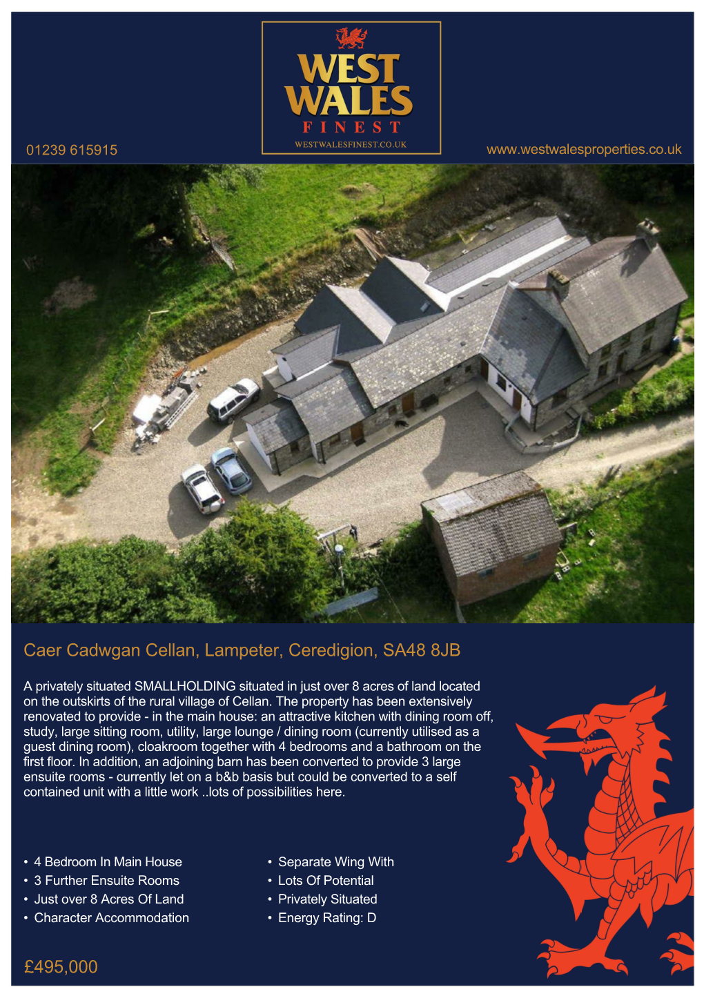 Caer Cadwgan Cellan, Lampeter, Ceredigion, SA48 8JB