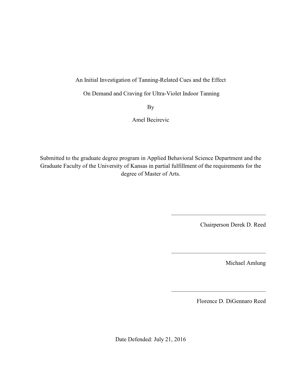 An Initial Investigation of Tanning-Related Cues and the Effect