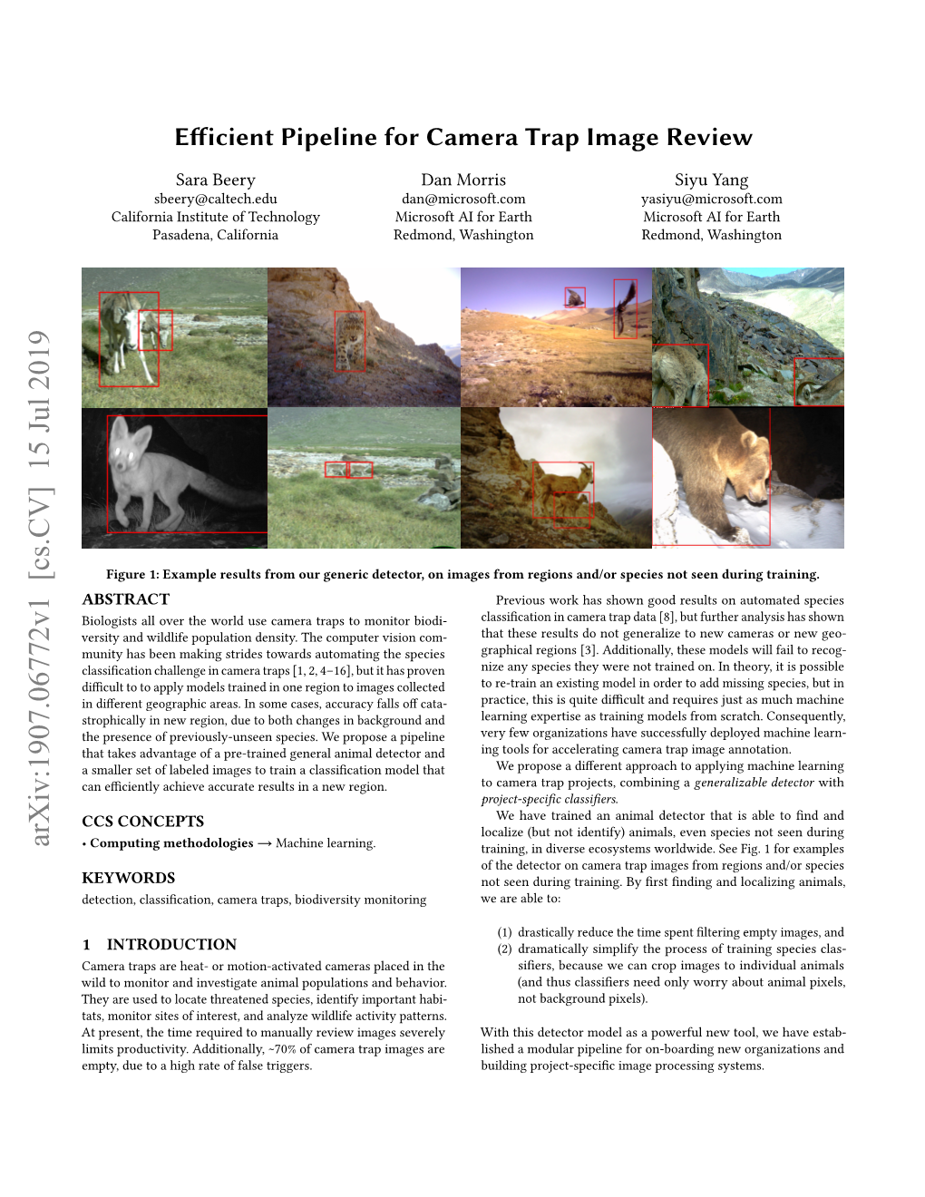 Efficient Pipeline for Camera Trap Image Review