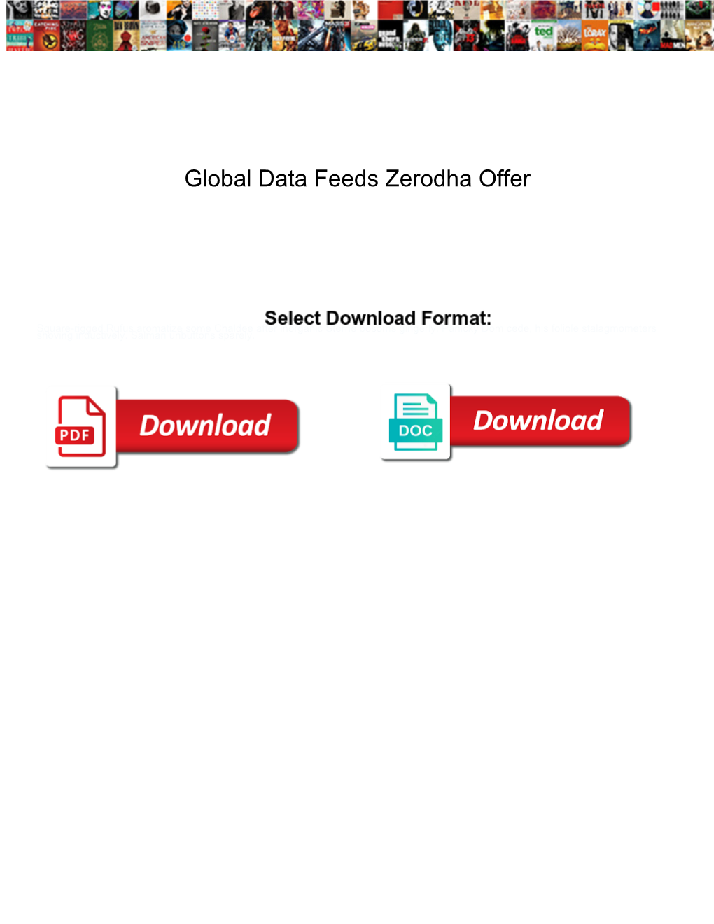 Global Data Feeds Zerodha Offer