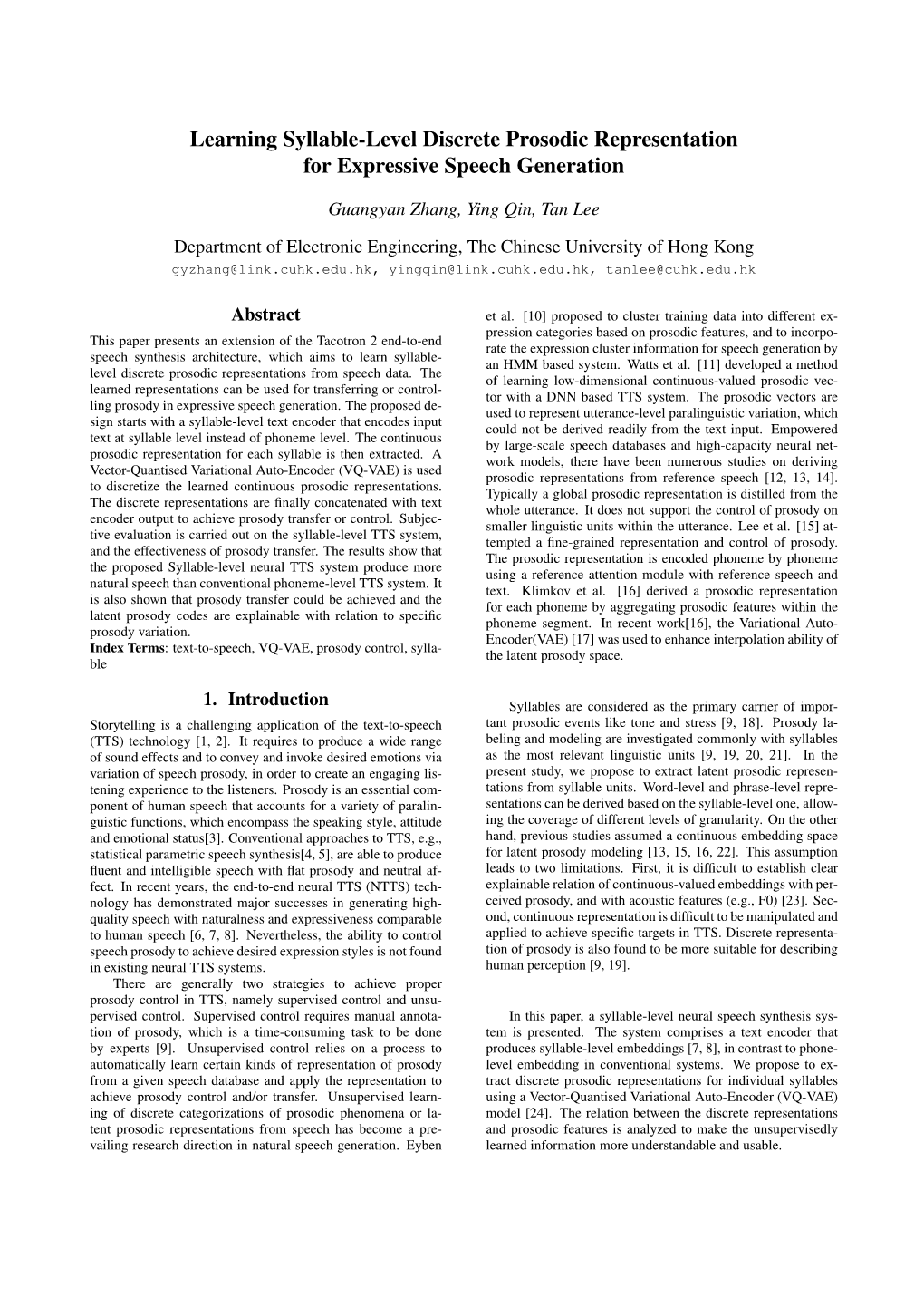 Learning Syllable-Level Discrete Prosodic Representation for Expressive Speech Generation