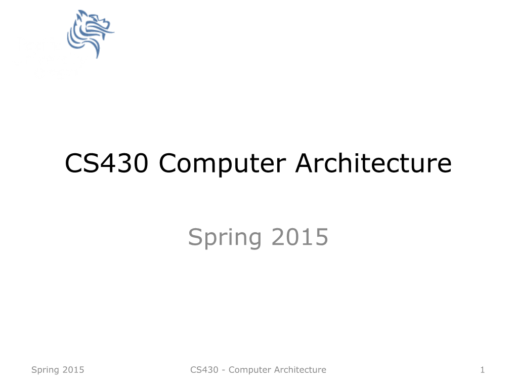 CS430 Computer Architecture