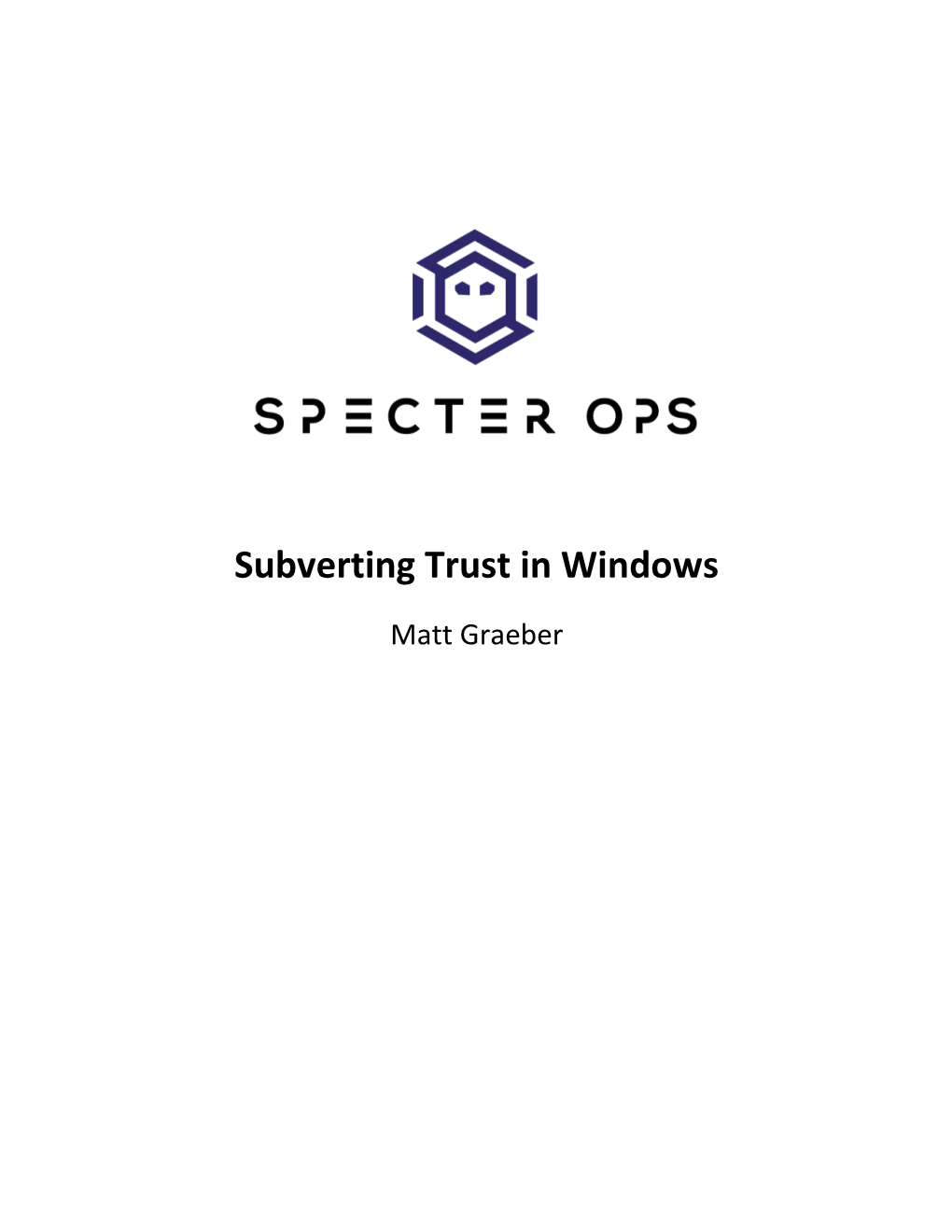 Subverting Trust in Windows