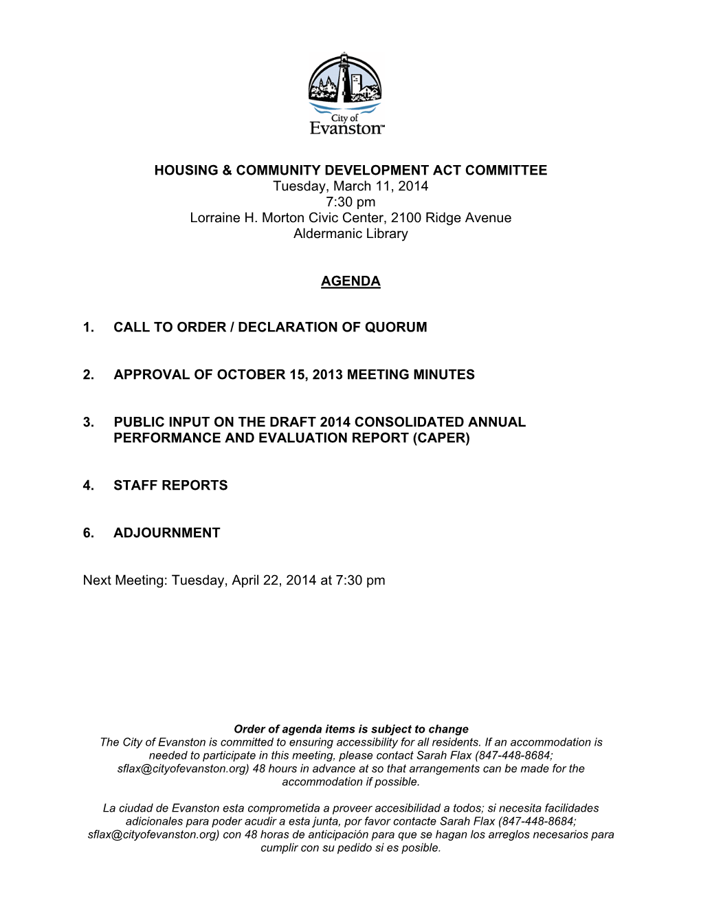 Housing & Community Development Act Committee